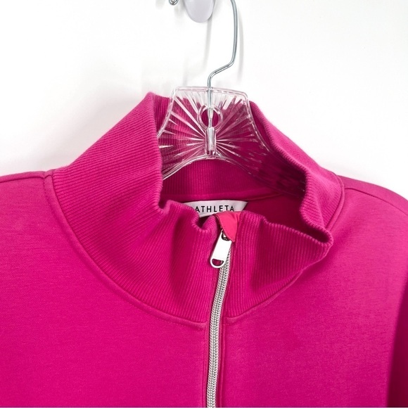 ATHLETA Triumph Hybrid Half Zip Sweatshirt Hot Pink - Picture 8 of 15